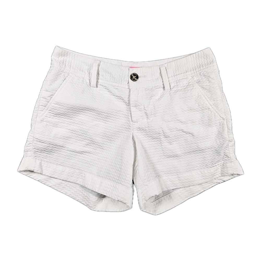 Lilly‎ Pulitzer Callahan Seersucker Shorts Women's 2 White 30x5 Cotton